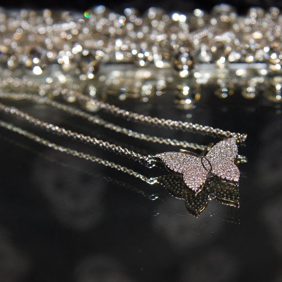 Stunning 14kt Gold Dipped Butterfly Pave Swarovski - Picture 5 of 8